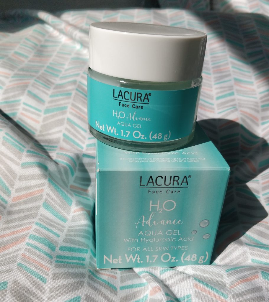 Lacura Face Care H2O Advance Aqua Gel Container and Box