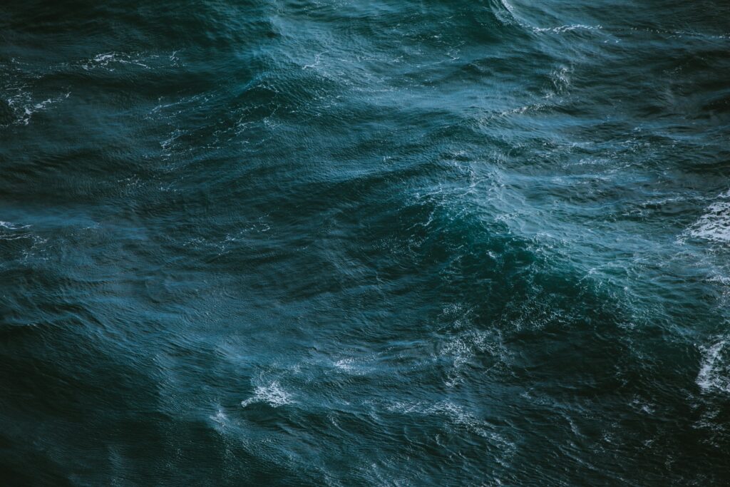 Dark, churning ocean water